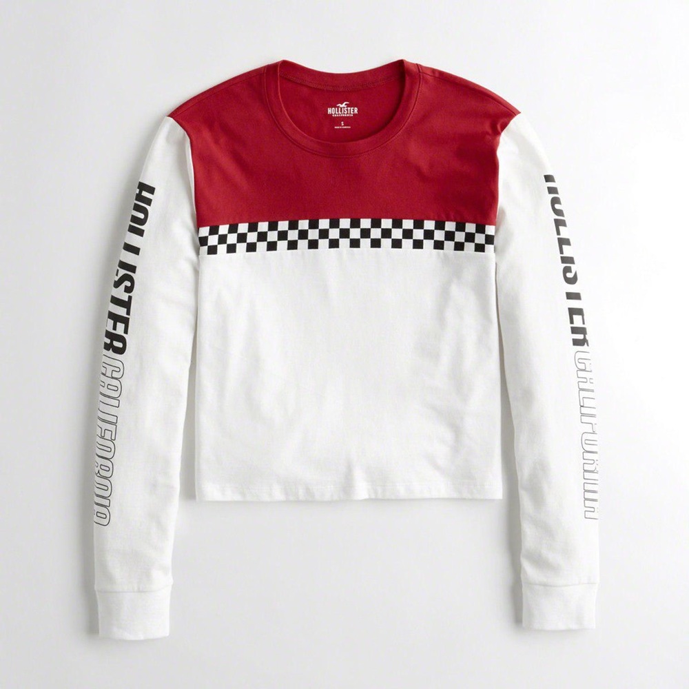 NWT hollister red & white/ black checker shirt - Picture 1 of 7